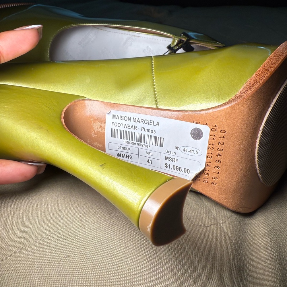 Maison Martin Margiela Lime Green Platform Heels - Picture 2 of 5